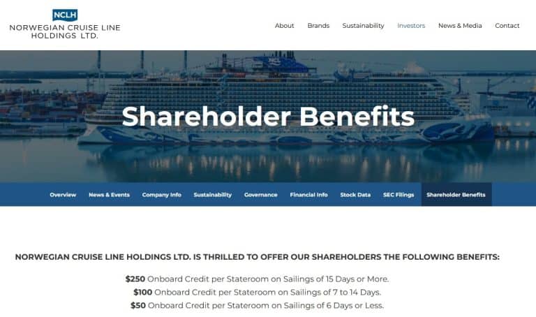 shareholder benefits page